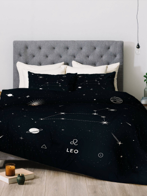 Cuss Yeah Designs Leo Star Constellation Comforter Set - Deny Designs