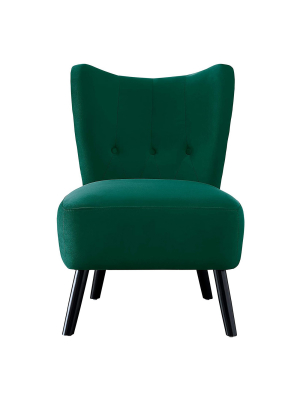 Homelegance Imani Mid Century Modern Velvet Accent Upholstered Living Room Bedroom Lounge Chair, Green