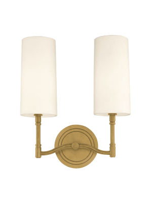 Dillon 2 Light Wall Sconce Aged Brass