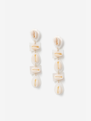 **backed Shell Drop Earrings