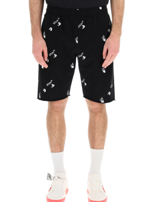 Off-white Allover Logo Printed Shorts