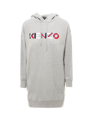 Kenzo Logo Embroidered Hoodie Dress