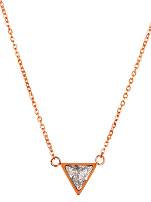 Elya® Triangle Cut Chain Necklace With Cubic Zirconia - (18")