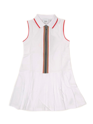 Burberry Kids Icon Stripe Zip-front Polo Dress