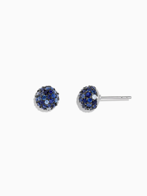 Effy 925 Sterling Silver Blue Sapphire Splash Stud Earrings, 2.26 Tcw