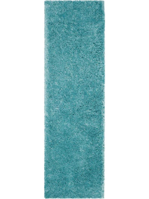 Polar Shag Light Turquoise Runner Rug