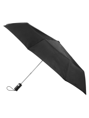 Totes Auto Open Close Water Resistant Foldable Compact Umbrella - Black