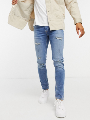 River Island Skinny Jeans In Light Blue