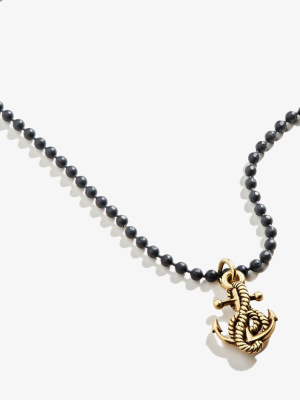 Anchor Ball Chain Necklace, Unisex