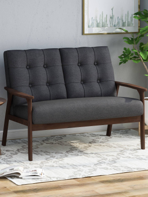 Duluth Mid Century Tufted Loveseat Black - Christopher Knight Home
