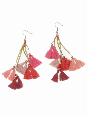 Dara Tassel Earrings, Rosé