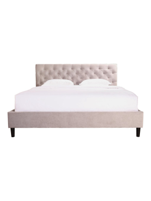 Genie Storage Bed Queen Grey Velvet