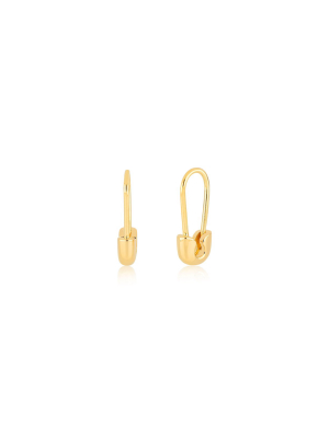 Ef Collection Single Gold Safety Pin Earring