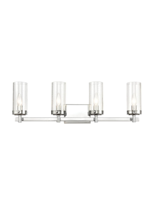 Melinda 4-light Vanity Light In Polished Chrome With Seedy Glass