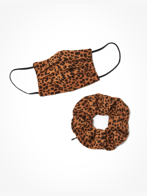 Aeo Leopard Mask + Zipper Scrunchie