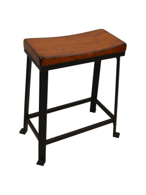 24" Viola Saddle Seat Counter Height Barstool Chestnut/black - Carolina Chair & Table