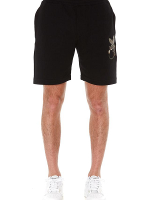 Alexander Mcqueen Dragon Patch Track Shorts