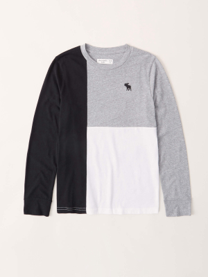 Long-sleeve Colorblock Icon Tee