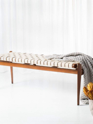 Ll Couture Leather Bench - White