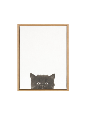 24" X 18" Kitten Framed Canvas Art - Uniek