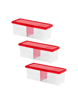 Iris 3pk Ribbon Storage Box Red