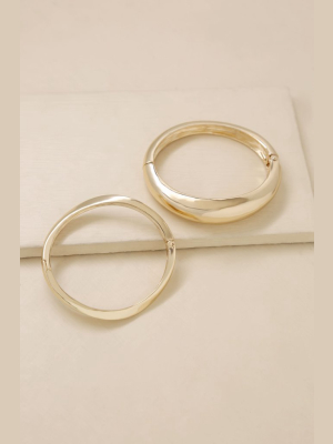 Double 18k Gold Plated Cuff Set