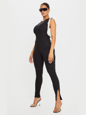 Shape Black Thick Rib Scoop Back Sleeveless...