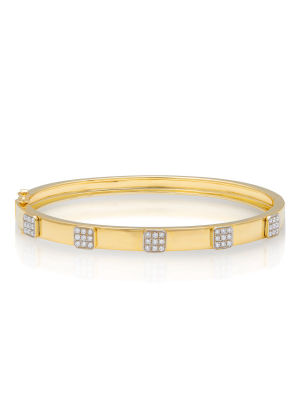 14kt Yellow Gold Diamond Spencer Bangle Bracelet