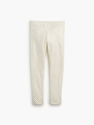 Girls' Gold Foil-dot Leggings