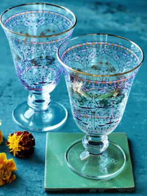 Peacock Decorated Goblets