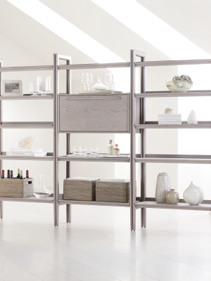 Tate Stone Bookcase Bar With 2 Wide Bookcases