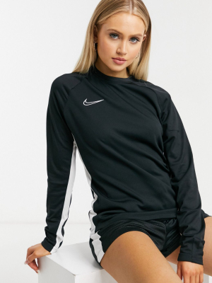 Nike Football Academy Long Sleeve Top In Black