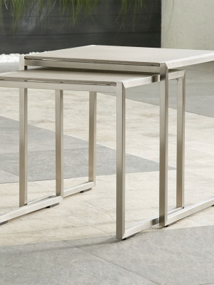 Dune Nesting Tables With Pebbled Glass Set Of Two