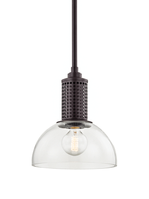 Hudson Valley Lighting Halcyon Pendant - Old Bronze & Clear