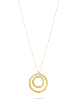 Marco Bicego® Masai Collection 18k Yellow Gold And Diamond Double Circle Long Necklace