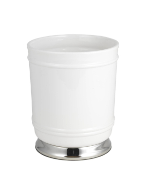 Isabella Wastebasket White/chrome - Popular Bath