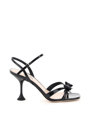 Miu Miu Bow Detail Heeled Sandals