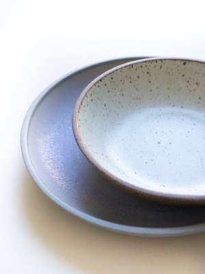 Shallow Stillness Bowl In Greystone And Lavender