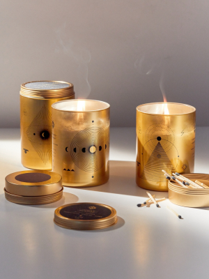 Skeem Design Pillar Metal Candle With Matches