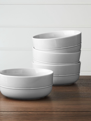 Set Of 4 Hue Light Grey Bowls