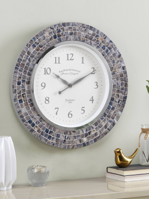 Vivien Pearl Mosaic Clock Blue - Firstime