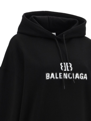 Balenciaga Bb Logo Pixel Effect Hoodie