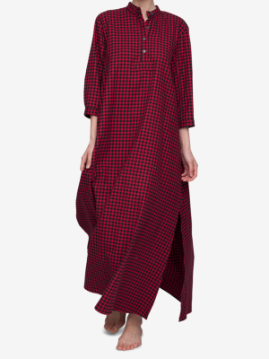 Full Length Sleep Shirt Red Buffalo Check