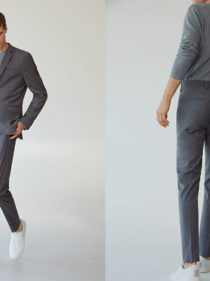 Super Slim Fit Checked Tailored Pants