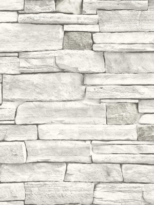 Stacked Stone Peel-and-stick Wallpaper In Arctic Grey By Nextwall