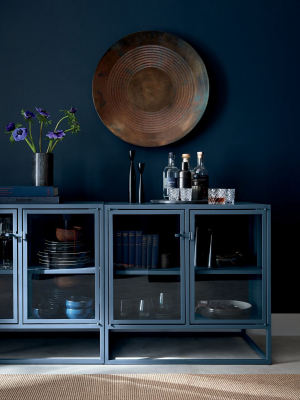 Casement Blue Small Metal Sideboard