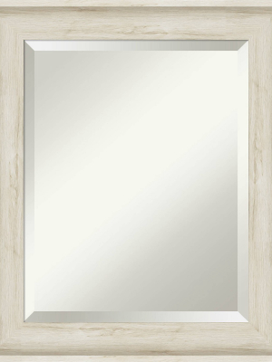 21" X 25" Regal Framed Bathroom Vanity Wall Mirror Birch Cream - Amanti Art