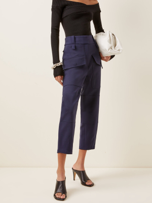 Off-the-shoulder Wool Turtleneck Top
