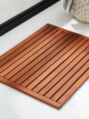 Lateral Teak Natural Bath Mat 21.75"x32"