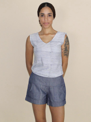 Chambray Ikat Shorts